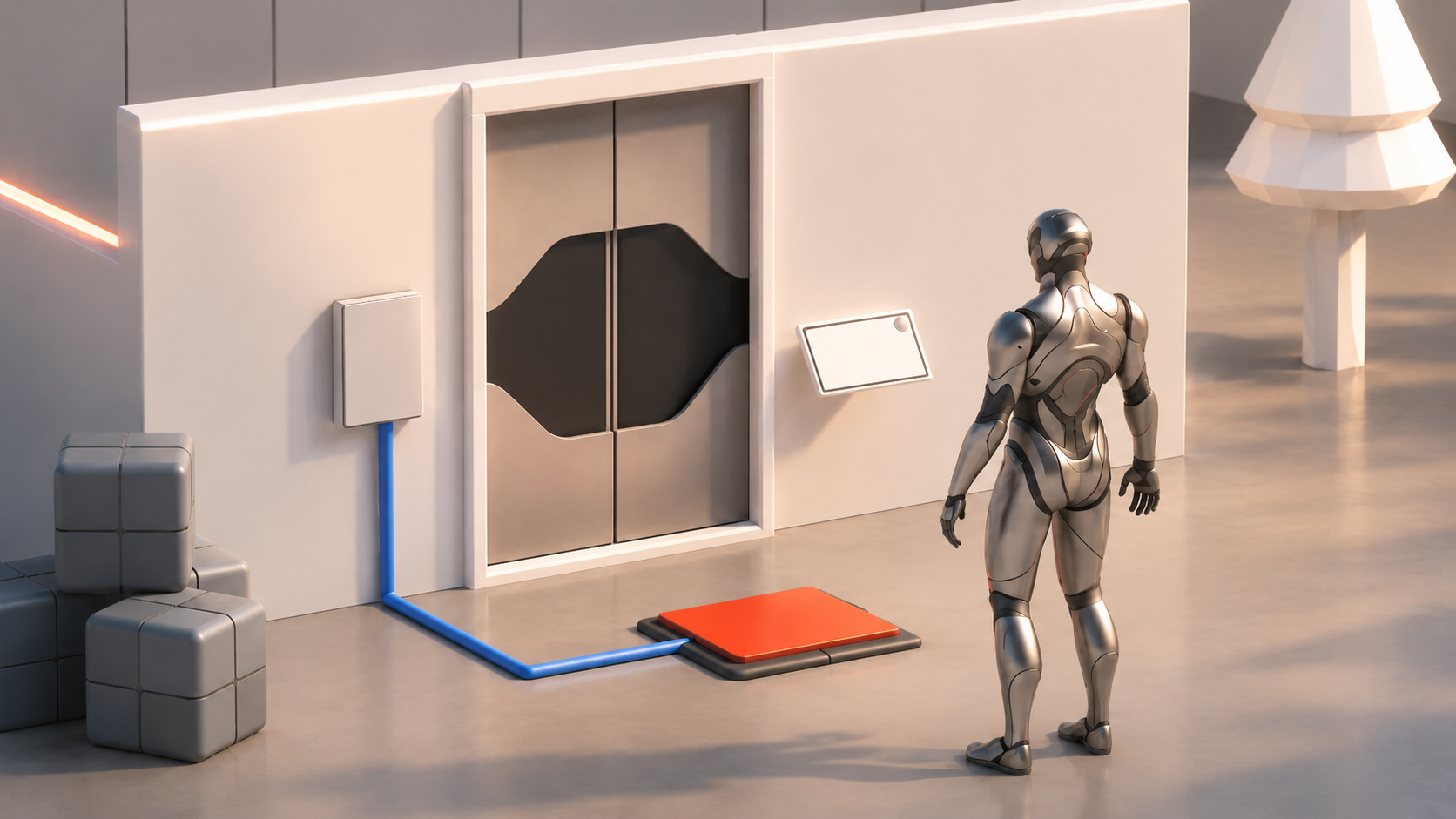 Robot using an elevator interaction panel from the Interaction System